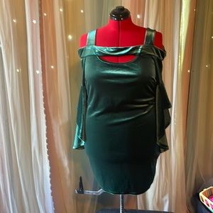 Green Velvet bodycon dress